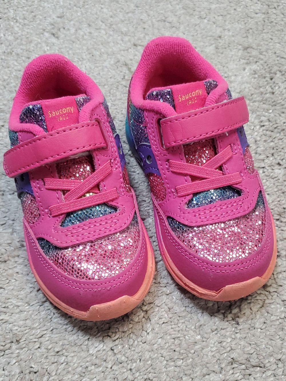 Saucony Baby Jazz Lite Sneakers In Rainbow Glitter. So Cute! Size 5.5